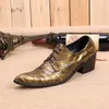 Italiani scarpe fatte a mano degli uomini di cuoio reali Large Size Scarpe a punta Scarpe derby in oro Maschio sposa Oxfords Formali Scarpe stringate