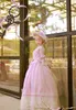 Elegant Pink Cartoon Homecoming Dresses 2019 Long Sleeve Lace Appliques Tiered A Line Prom Party Wear Sweet 16 Dresses Graduation Gowns