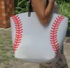 21 تصاميم حقائب اليد أكياس كرة القدم البيضاء البيسبول خياطة الرياضة تجميل أمي فتاة القطن قماش الكرة الطائرة حقيبة جديدة الأزياء الهدايا