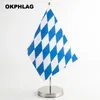Zweden tafel vlag met zilver vlaggenpole basis country bureau banners 14 * 21cm voor vergadering