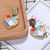 Wholesale- designer exaggerated vintage geometry diamond colorful rhinestone crystal flower heart pendant stud earrings for women girls