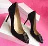 2019 high quality Designer Party Wedding Shoes Bride Women Ladies Sandals Fashion Sexy Dress Shoes Pointed Toe High Heels Leather Glitter