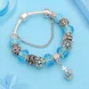 Wholesale- charm bead Crown crystal silver plated bracelet Suitable for Pandora style DIY beads bracelet jewelry