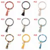 21 Styles of Creative PU Leather Bracelet Key Chain Round Piece Pendant Women039s Leather Bracelet DHB4523817625