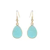 Handmade Druzy Resin Stone Earrings for Women Teardrop Drusy Dangle Earrings Gold Plating Big Hook Ear Party Jewelry Gifts