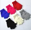 DHL 240pairs 15cm children winter warm mittens five gloves girl boy kids multicolor pure knitted finger glove 6colors