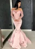 Modern Gül Pembe Abiye 2019 Omuzlar Uzun Kollu Balo Abiye Beadings Pageant Elbise BC0324 See Through