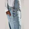 Bib Overalls For Man Suspender Pants Men's Jeans Jumpsuits High Street Distressed 2020 Autumn Fashion Denim Male Plus Size S-293k