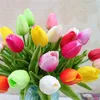 Mode tulipes PU Latex tulipe fleurs artificielles pour mariage nuptiale maison fête Festival décoration fleur artificielle