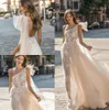 Illusion Bodice 2022 Sexy Wedding Dress One Shoulder Backless Bridal Gown Appliqued A Line Beach Simple See Through Dresses