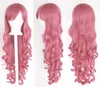 Boyutu: ayarlanabilir Renk seç ve stil 80cm Uzun Kıvırcık Moda Cosplay Kostüm Partisi Saç Anime Peruk Saç Dalgalı Peruk ABD