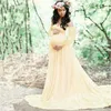Koronki macierzyńskie bawełniane sukienki Pography Pograph Modna moda sukienki dla kobiet w stylu Baby Shower Plus186i