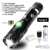 LED Flashlight With XP-L V6 LED lamp beads Waterproof Torch Zoomable 4 lighting modes Multi-function USB charging