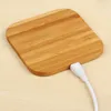 Almohadilla de madera de madera de bambú de cargador inalámbrico Qi Dock Fast Dock USB Cable Tablet Charging para iPhone 11 Pro Max para Samsung Note10 P8508705