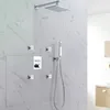Dulabrahe 12x8 tum solid mässing badrum dusch kran set badkar mixer kranar döljer regn duschsystem ledt badduschhuvud