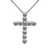 Vecalon Female Diamond Fashion Cross Style Pendant Halsband Big Sterling Sier Choker Halsband för kvinnor