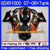 7Подарки + бак для SUZUKI GSXR-1000 K7 GSX-R1000 BACARDI Горячие биты GSXR 1000 07 08 301HM.20 GSXR1000 07 08 Кузов GSX R1000 2007 2008