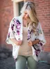 Mode-Nouveautés 2019 Femmes Blouses Plus Tailles Floral Cardigan Femmes Tops En Mousseline De Soie Chauve-Souris Blouse Kimono Cardigan Chemise Femme XXXL