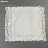12 PCS handkerchief White soft 100 cotton Wedding Handkerchief Elegant Embroidered crochet lace For2570569