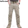 IX9 CIDADE Calças Táticas Calças de Carga Homens Combate Swat Army Calças Algodão Muitos Bolsos Esticão Flexível Homem Casual Calças XXXL