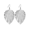 Gros-argent feuille boucles d'oreilles pour les femmes simples feuilles lustre chères gouttes fille bohème plage vacances style bijoux livraison gratuite