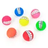 異なる色のペットのおもちゃの6種類7.5 cmエナメルボーカルの歯ボール犬のトレーニングボールのおもちゃの犬用品T3I5215