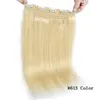 Indian Brazylijski Silky Proste Human Hair Clip In Extensions One Piece Clip In Human Hair Extension Black Brown Blonde Full Head 70g 100g