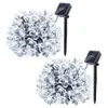 Guirlande de fleurs solaires 22 pieds 50 LED guirlandes de fleurs de cerisier lumières féeriques à énergie solaire imperméables extérieures pour extérieur Gar276Y