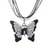 Crystal Butterfly Chokers Halsband Eleganta Kvinnor Lyxig Smycken Vintage Långkedja Djur Rhinestone Crystal Hänge Halsband