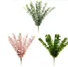50st s eukalyptus lämnar konstgjord blomma löv tropisk växt kontor / hem / bröllop / trädgård dekor falska gröna blad xd22884