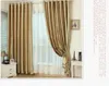 Krok Eyelet Guld Gardiner Fönster Vardagsrum Cortinas Drapes Panels Modern Kök Högskuggning Fönsterbehandling Gardiner