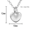 Pendentif d'urne de crémation en forme de cœur, petit cœur en argent Simple, pour cendres, collier souvenir commémoratif, en acier inoxydable 316L, nom personnalisé