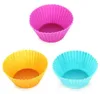 Stampi per muffin in silicone Cupcake Stampi per dolci Tazza per torta Forma rotonda colorata Custodia per stampi per stampi da forno Strumenti per stampi per tazze da forno HHA1302