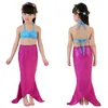 Las niñas de la sirena de Cosplay del traje de baño 3pcs niñas suposición cortados cola de la sirena Bañador chica de la sirena del vestido del traje de Halloween hasta la playa fiesta en la piscina de Cosplay