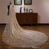 Sparkly blingling brilhos véus nupciais véu de casamento véu 3 metros véu de catedral longo com pente peigne mariage