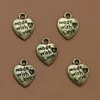 DIY Jewelry Accessories Retro Alloy Love Letter Charms Made With Heart Pendant For Necklace Bracelet Bronze And Silver