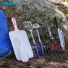 Camp Kitchen Utensil Organizer Travel Set - Portable 8 Piece BBQ Camping Cookware Utensils Travel Kit with Water Resistant