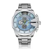 Cagarny – montre analogique à Quartz pour hommes, montre-bracelet de Sport, étanche, noire, en acier inoxydable, horloge Relogio Masculin268U