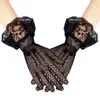 Summer sunscreen Gloves Lace Mesh short lady Wedding breathable sunshade big Lace Sexy elegant driving electric bicycle riding gloves