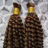 Cheveux tressés humains en vrac 2pcs Mongolien Afro Crépus Bouclés Cheveux En Vrac Pour Tressage 200g cheveux humains pour tressage en vrac sans attachement