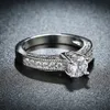 CZ Diamond Rings 18Krgp Heart&Arrows Ring Zircon Accessories Platinum Love Elegant Romantic Temperament Crystal For Women Bridal Wedding