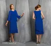 2019 königliche blaue Mutter der Braut Bräutigam Kleid mit Jacke 2 Stück formale Hochzeitsfest Abendkleid plus Größe Vestido de Madrinha