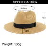 Zomer Mannen Vrouwen Jazz Zon Strohoeden Platte Rand Panama Stijl Fedora Hoed Cowboy Strand Zonnehoed Carnaval Prestaties Hoed