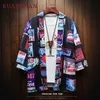 Kuangnan kimono camisa homens streetwear kimono cardigan homens camisas casuais japonês kimono homens camisa 5xl roupas 2019 primavera new sh19062801