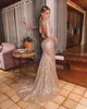 Gold Evening Dress Long Shinny 2022 New Open Neck Women Elegant Straps Sequin Mermaid Maxi Prom Party Gown Abendkleider Robe De Soiree Vestidos