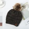 Caldo inverno donna cappello lavorato a maglia caldo pon pon cappelli di lana colorati signore teschio beanie solido femminile berretti all'aperto YD0441