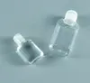 Garrafas de embalagem transparente Garrafa de viagem Mini plástico com tampa Flip Top 60ml limpar seis FILP garrafas de amostras mão garrafa de desinfetante maquiagem