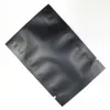 Sac de stockage de nourriture thermoscellable à dessus ouvert de papier d'aluminium métallique noir mat pour les sacs d'échantillon d'emballage de grains de riz de poudre de café