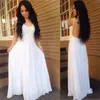Special Occasion White Long Evening Dresses Prom Dresses Informal Party Gowns 2023 New Sexy Backless Chiffon Appliqued Robe de soriee