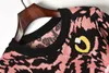 Harajuku Outono mistura de lã de malha Tiger Chefe jacquard mulheres camisola pulôveres longa camisola de manga Winter Fashion